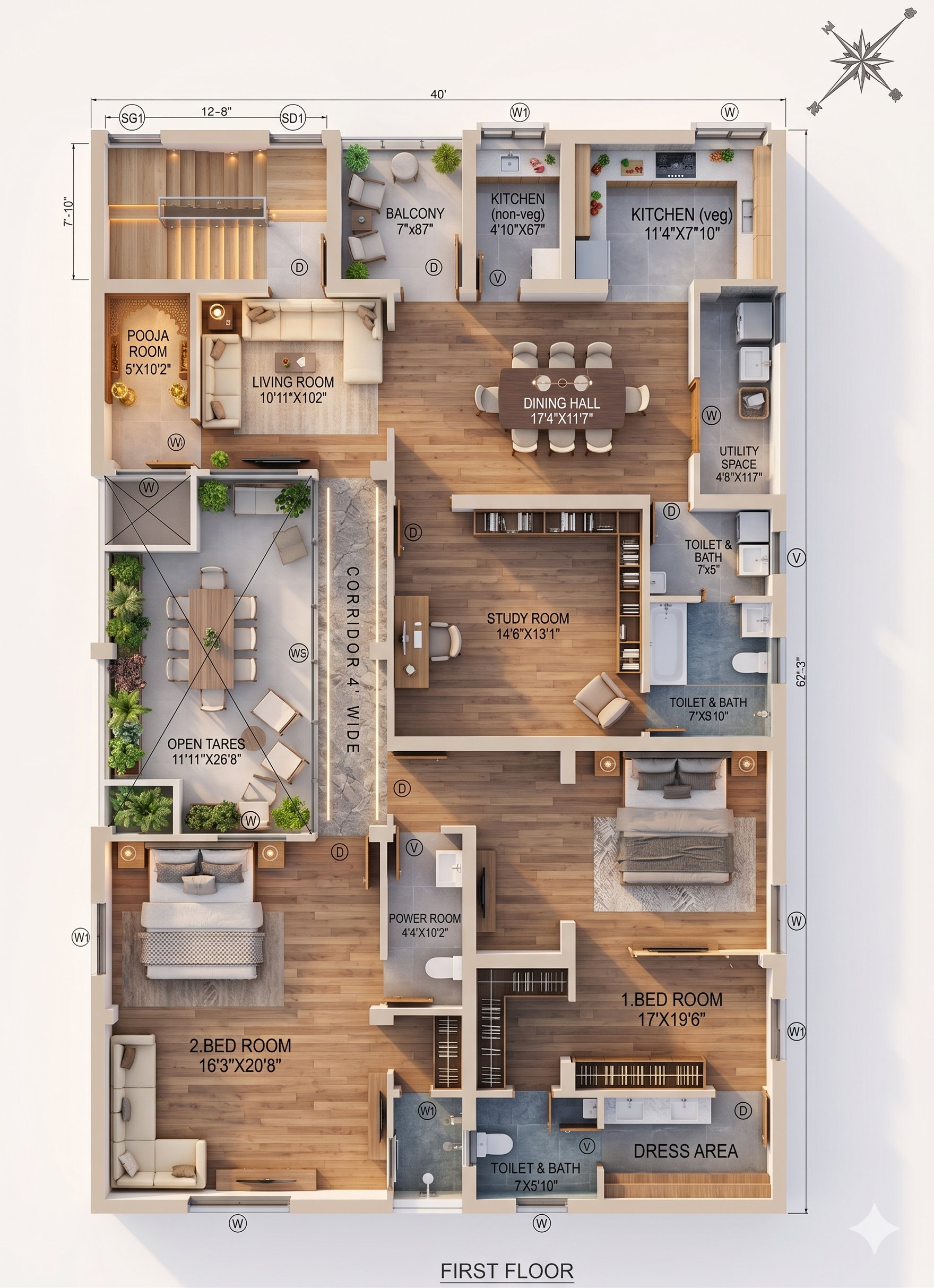 Perfect House Plan for Passive Income: Rental Ground Floor + Premium 1st Floor
