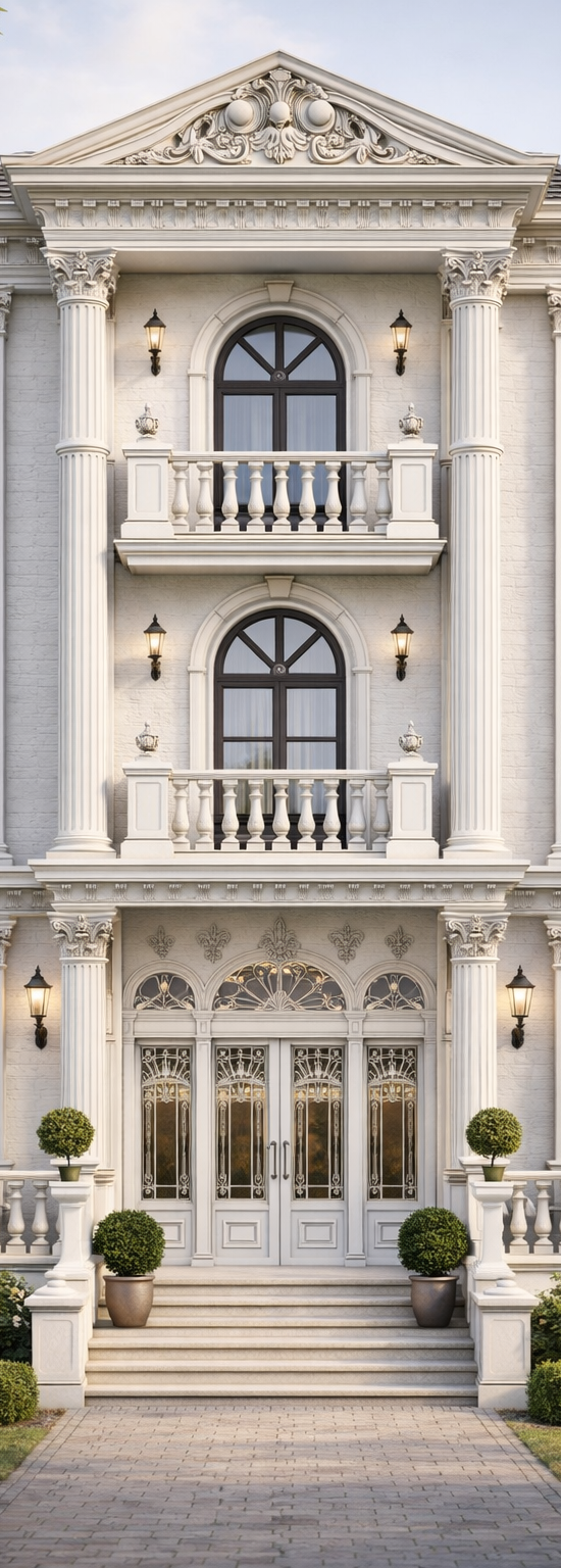 Luxury Classical Mansion Front Elevation Design